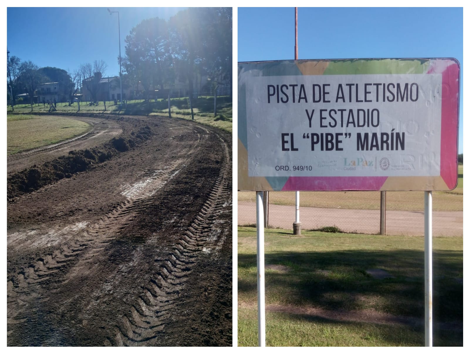 Reacondicionan la pista de atletismo Pibe Marín